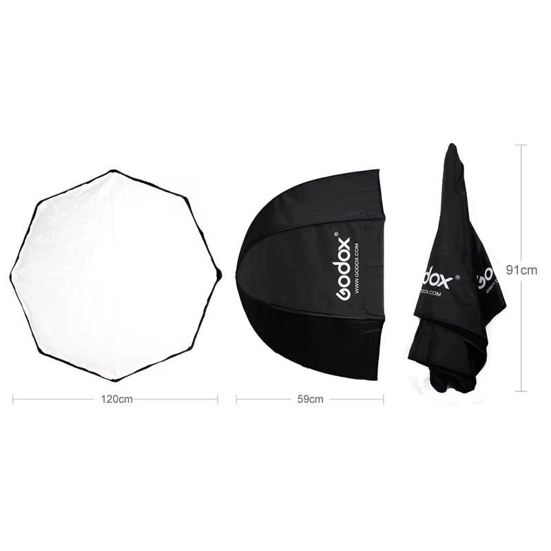 120cm 47in Portable Octagon Softbox Umbrella Brolly Reflector for Speedlight Fla