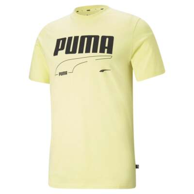

Футболка Puma Rebel с круглым вырезом и короткими рукавами, большие высокие мужские желтые повседневные топы 58917, Желтый, Puma Rebel Crew Neck Short Sleeve T-Shirt Big Tall