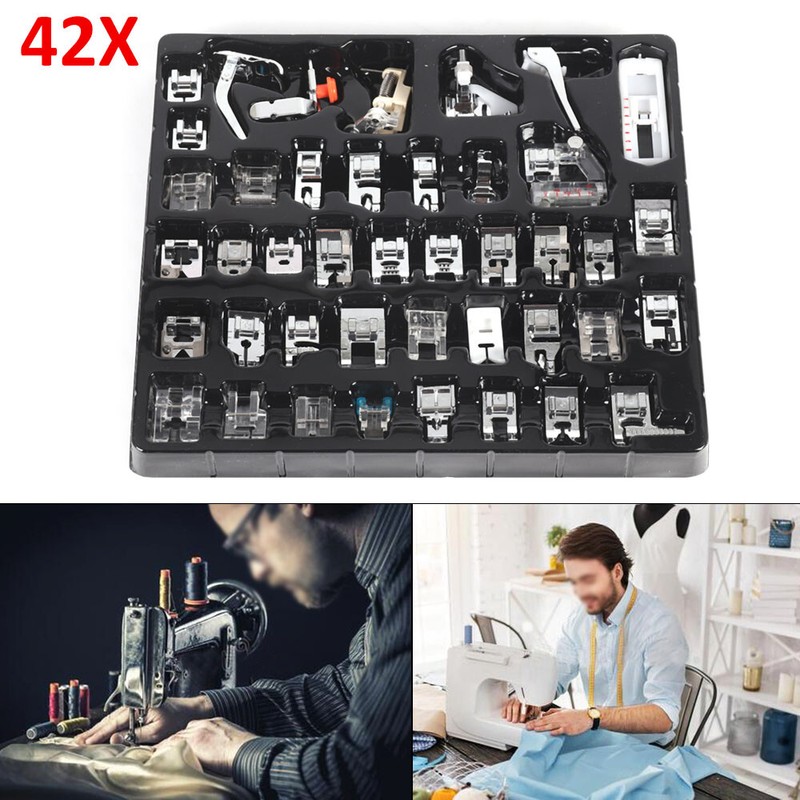 42 Stück Nähfüsse im Set Nähfuß inländische Nähmaschine Presser Fuß Zubehör Füße
