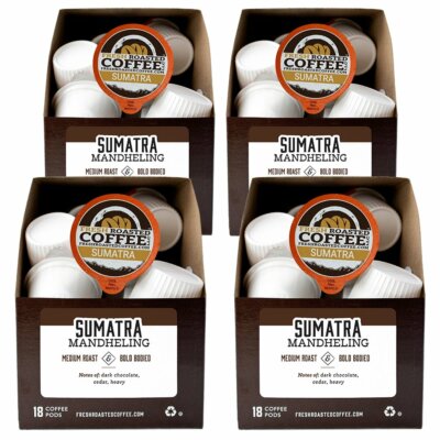 Sumatra Mandheling | 72 K-Cups, 2.0 Compatible | Fresh Roasted Coffee