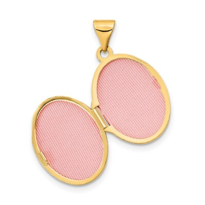 Pre-owned Superdealsforeverything Real 14kt Yellow Gold Polished Diamond Oval Locket