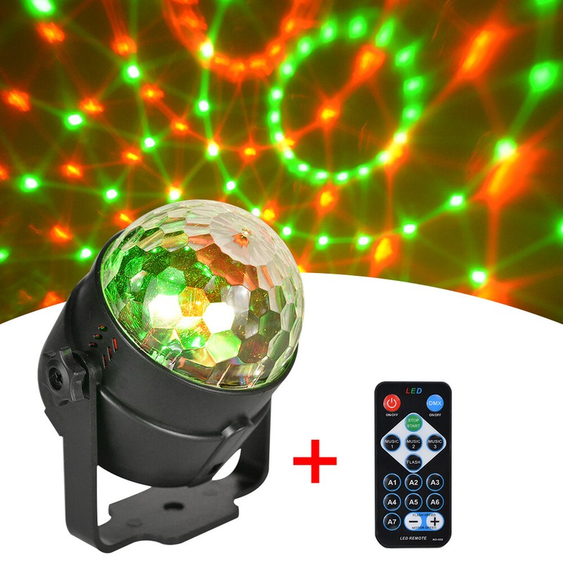 Discokugel Lichteffekt LED Party Disco RGB Bühnenbeleuchtung Fernbedienung DE