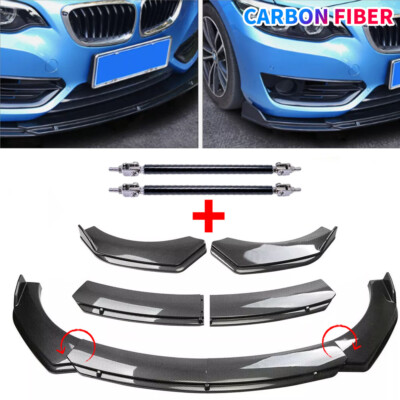 Universal For BMW Carbon Fiber Car Front Bumper Lip Spoiler Splitter Body Kit