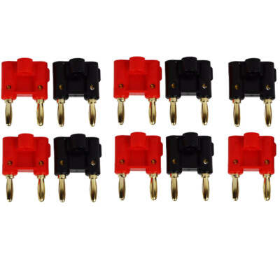 10/20PC 4mm Gold Plated Dual Banana Plug Screw Type Speaker Wire Cable Connector