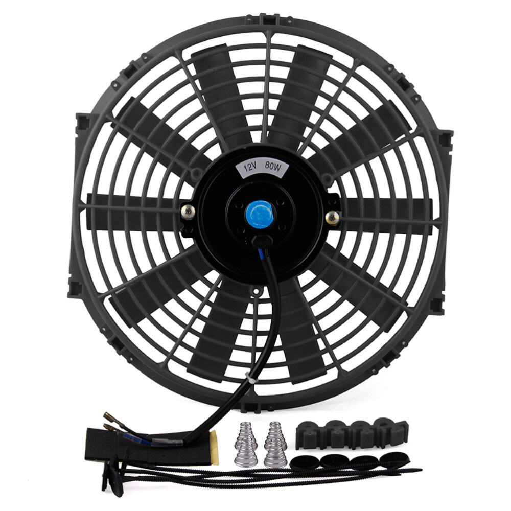 12" Universal Slim Electric Radiator Cooling Fan Push Pull 12V 80W