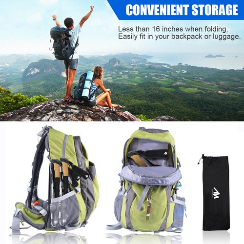 Collapsible Trekking Poles Hiking Walking Sticks Folding Alpenstock Anti-shock