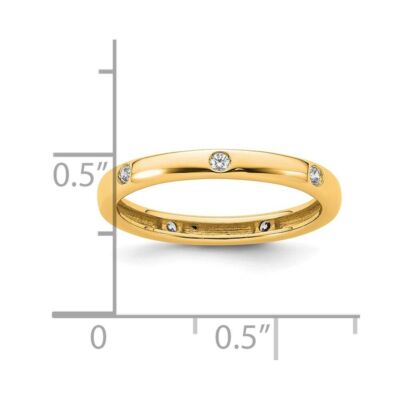 Pre-owned Diamond2deal 14k Yellow Gold Polished Size 6 Bezel-set 1/10ct Diamond Eternity Band Ring