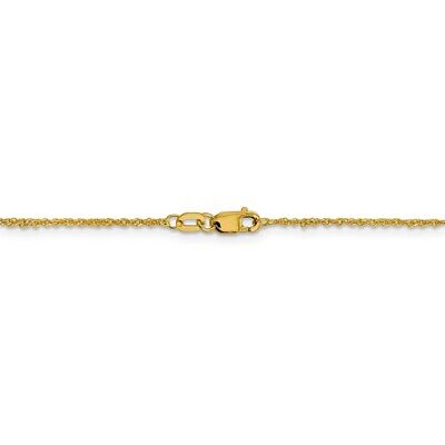 Pre-owned Superdealsforeverything Real 14kt Yellow Gold 1mm Sparkle Singapore Chain; 22 Inch; Lobster Clasp