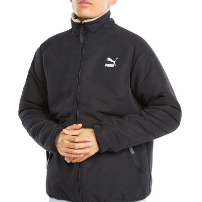 

Puma Reversible Sherpa Full Zip Jacket Мужская черная повседневная спортивная верхняя одежда 5895, Черный, Puma Reversible Sherpa Full Zip Jacket