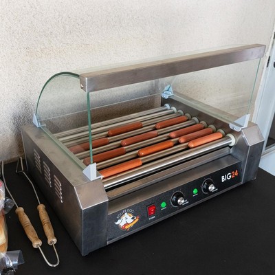 Roller Dog RDB24SS Commercial 24 Hot Dog 9 Roller Grill Cooker Machine