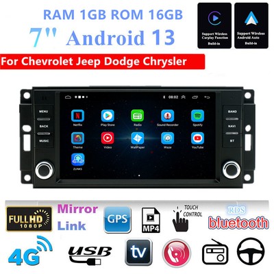 7'' Android 13 1GB＋16GB Car Stereo Radio GPS Navigation For Jeep Chrysler Dodge