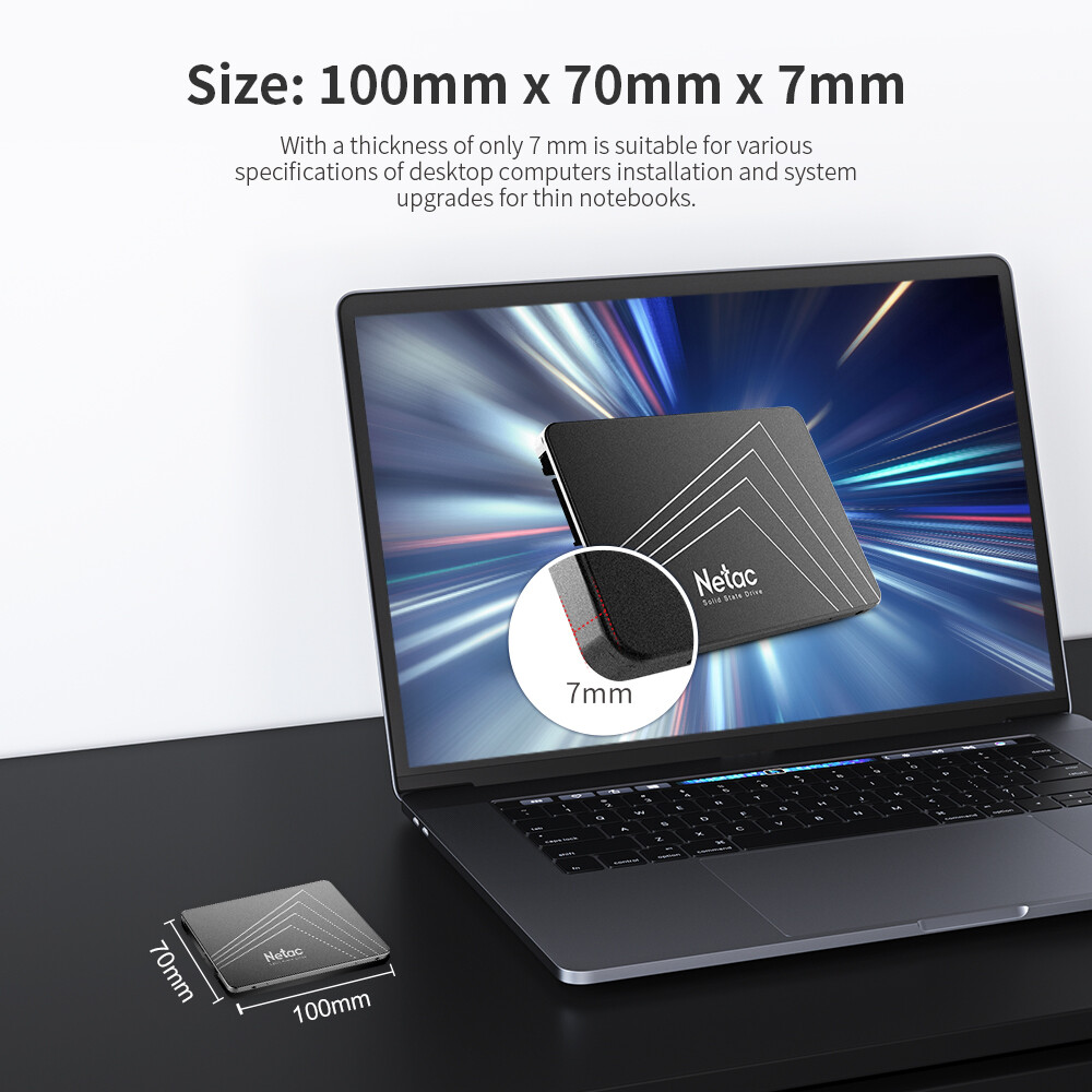 Netac 120GB 256GB 512GB SSD 2.5" SATA III 6GB/s Internal Solid State Drive lot