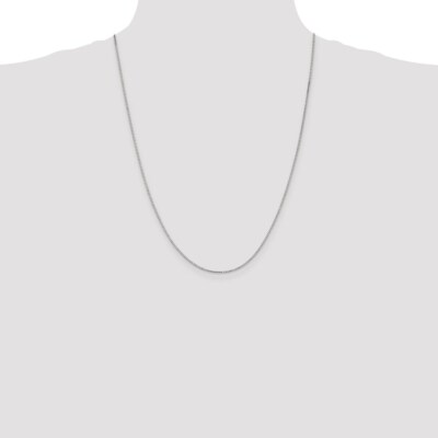 Pre-owned Superdealsforeverything Real 14kt White Gold 1.2mm Box Chain; 24 Inch; Lobster Clasp