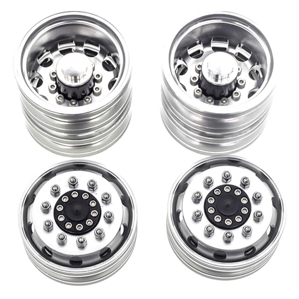 Metal Front Rear Wheel Rim Hub for 1:14 Tamiya Trailer Tractor Truck RC Car