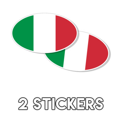 Italian Flag Oval Sticker decal Italy Rome Venice 3x5 2 Pack