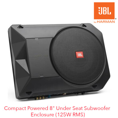 JBL BassPro SL2 Compact Powered 8'' Under Seat Subwoofer Enclosure (125W RMS)