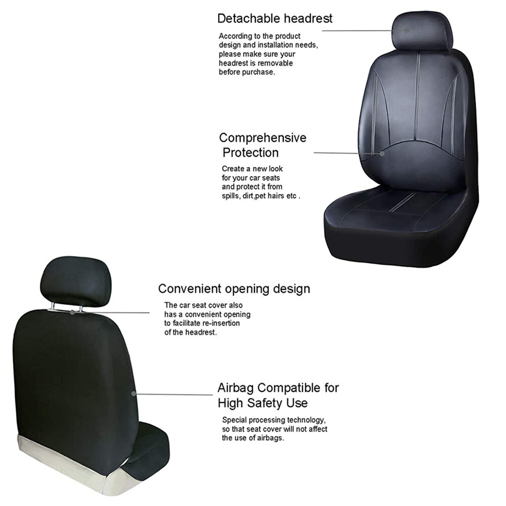 Car 5 Seat Covers Full Set Waterproof Leather Universal for Auto Sedan SUV New
