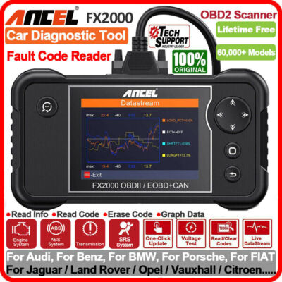 ANCEL Transmission ABS SRS Engine OBD2 Scanner Car Diagnostic Tool Code Reader