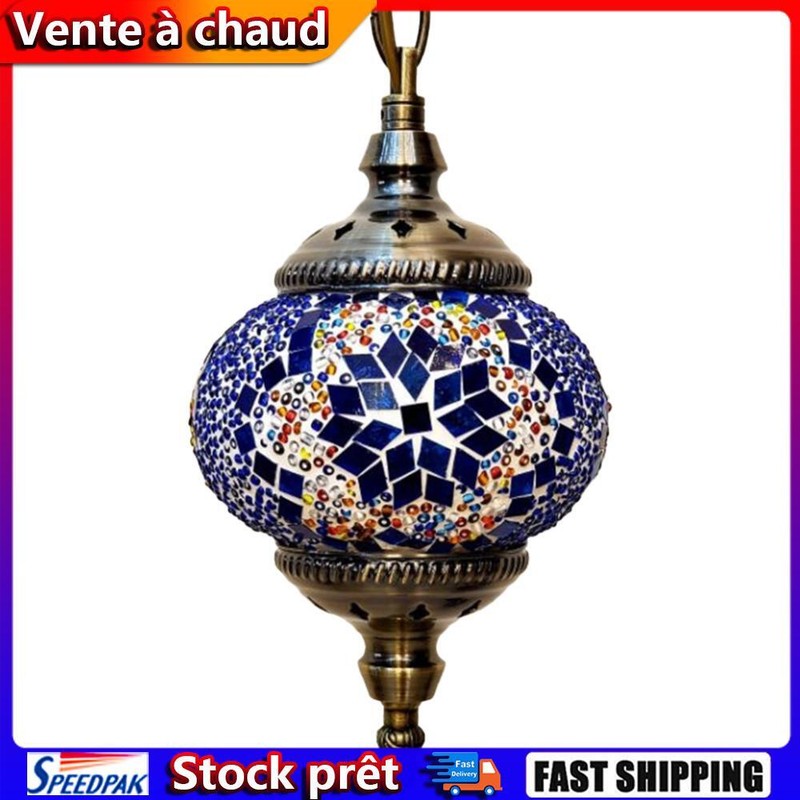 Decorative Glass Globe Fixture E27 Bar Restaurant Mediterranean Pendant Light Fr