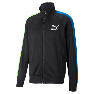 

Спортивная куртка Puma Iconic T7 с полной молнией, мужская синяя повседневная спортивная верхняя одежда 530095-, Синий, Puma Iconic T7 Full Zip Track Jacket