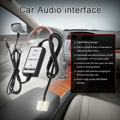 For Acura 6Pin Car 3.5mm jack Aux-in Audio USB for iPhone 5 6 6S pluS  Y0A4