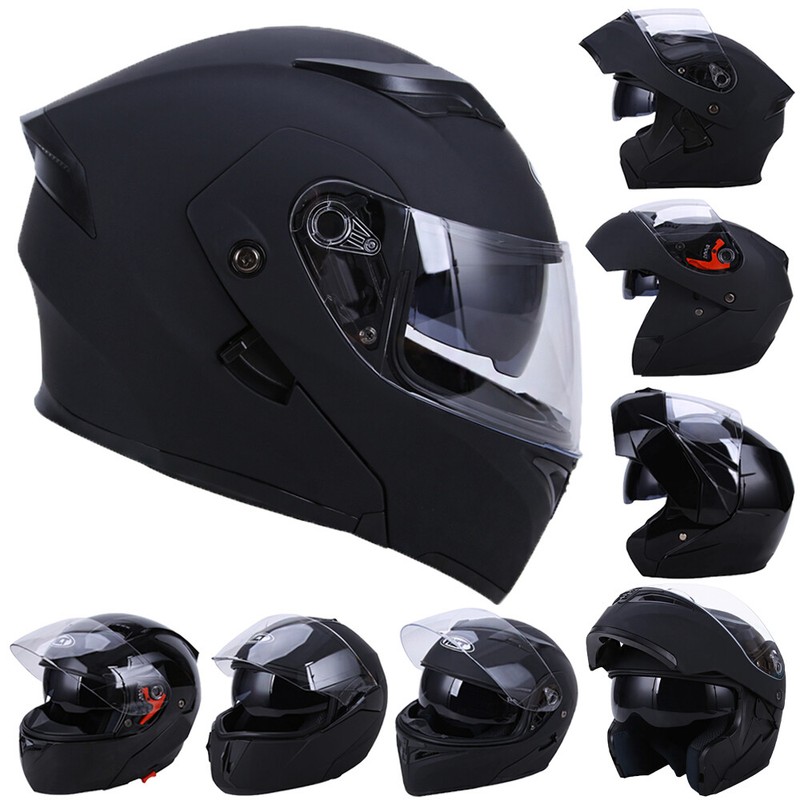 DOT Helmet M L XL XXL Dual Visor Flip up Modular Full Face Helmet Motocross BMX