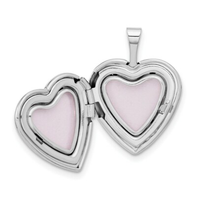 Pre-owned Superdealsforeverything Real 14kt White Gold 16mm Floral Heart Locket