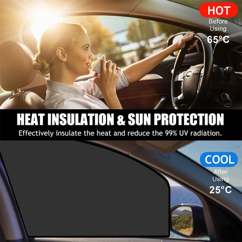 4X Magnetic Car Side Front Rear Window Sun Shade Cover Mesh Shield UV Protection