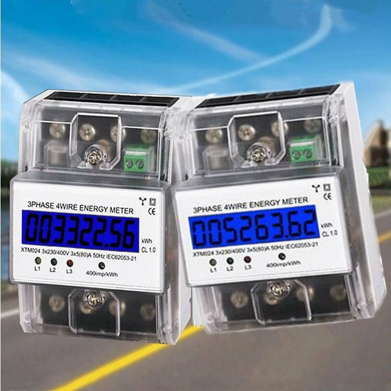 Drehstromzähler geeicht für DIN Hutschiene + 3x5(80)A 230/400V 3 Phasen 4 Draht~