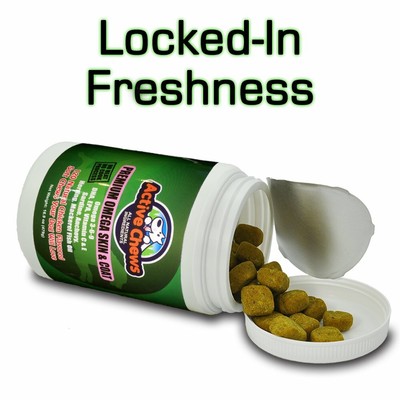 Active Chews Omega Fish Oil for Dogs Skin and Coat Supplement - 120 Dog Treats