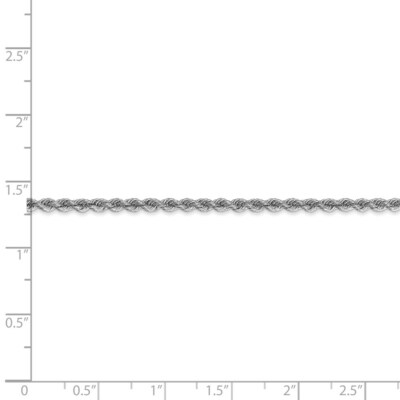 Pre-owned Superdealsforeverything Real 14kt White Gold 2.5mm Regular Rope Chain; 22 Inch; Lobster Clasp