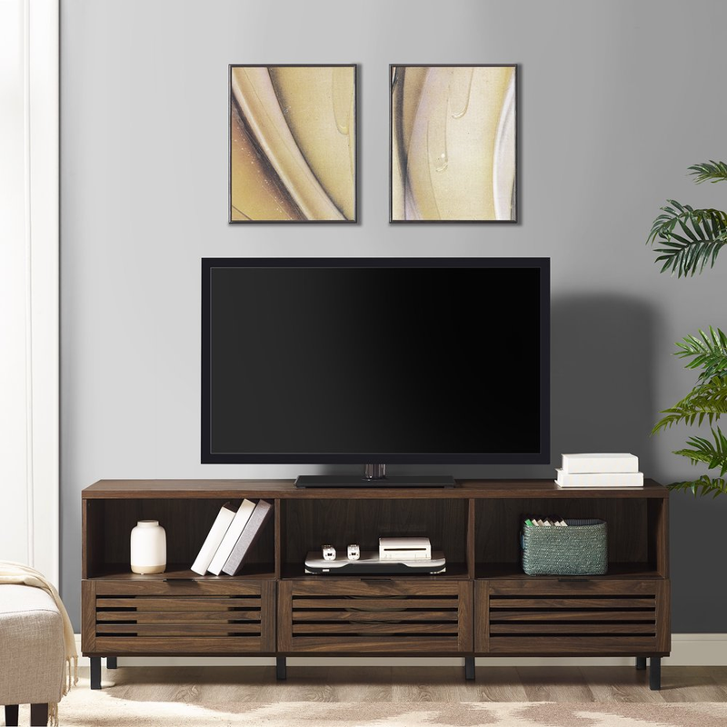 Console Table Storage Brown For Tvs Up To 78-inch