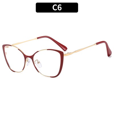 Designer Cat Eye Metal Progressive Reading Glasses Oversize for Women +1.0~3.0
