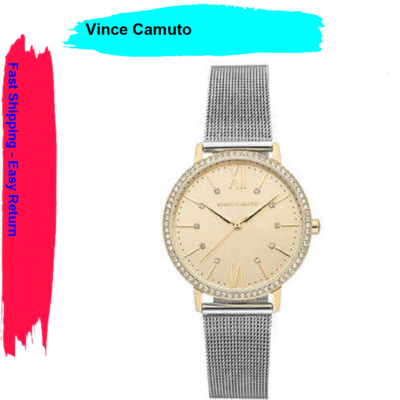 Vince Camuto Two Tone Mesh Watch silver/gold Vince Camuto Quartz Silver Tone Stainless Steel Mesh and  main image 4