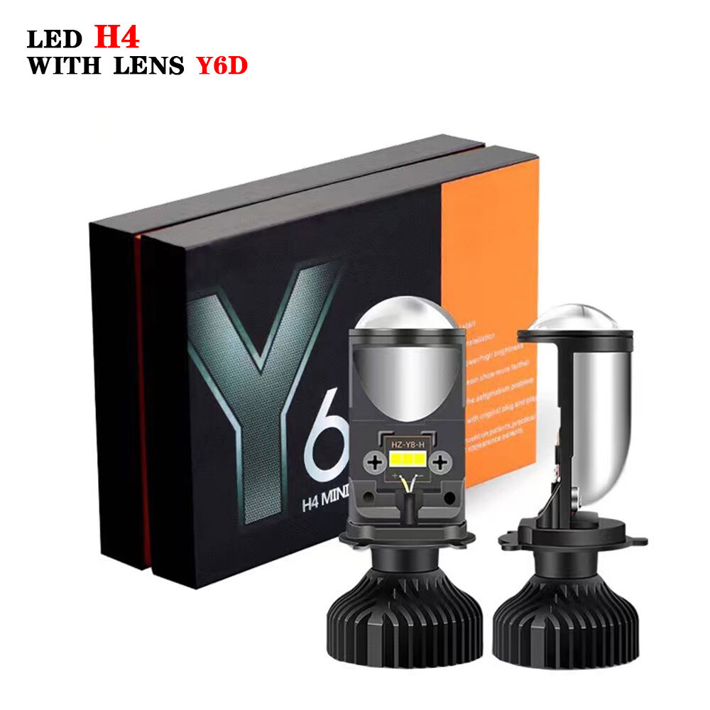 ゆうちゃびんさま用 2pcs Y6 H4 LED Projector Lens High/Low Beam Headlight Bulbs
