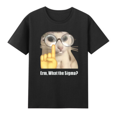 Erm, What the Sigma? Funny Cat With Finger Pattern Sarcastic Quote Men's T-Shirt