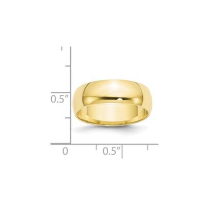 Pre-owned Diamond2deal 10k Yellow Gold 6mm Lightweight Half Round Wedding Band Size 11