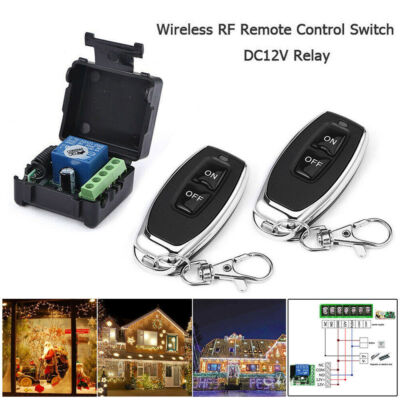 DC12V 433MHz Wireless RF Relay 1CH Remote Control Switch Re-ceiver +Tran-smitter