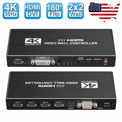 US 2x2 HDMI DVI Video Wall Controller Processor 1x2 1x3 1x4 Multi Screen Splicer