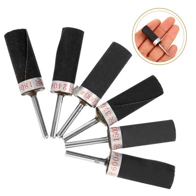  6 Pcs Cylindrical Sandpaper Stick Sander Amber Grinding Wheel