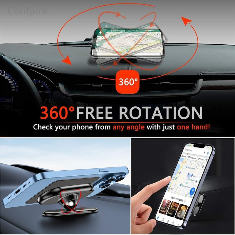 【2-PACK】Magnetic Phone Holder for Car [Super Strong Magnet ] [ with 4 Metal Plat