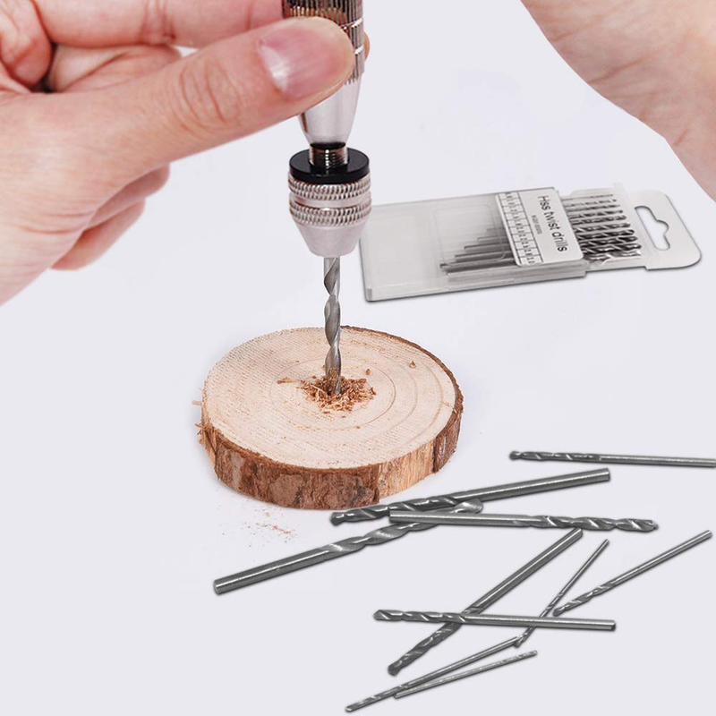 Hand Pin Vise with 20 Pcs Drill Bits,  Precision Hand Drill Rotary Tool with Min
