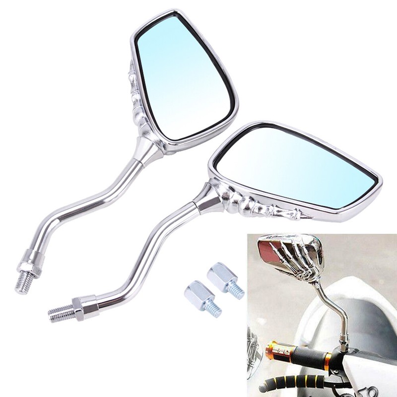 CHROME SKULL HAND REARVIEW MIRRORS FOR SHADOW REBEL750 1100 VTX