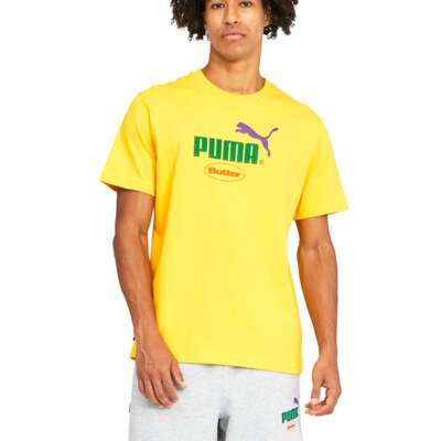 

Puma Butter Goods X Graphic Crew Neck Футболка с коротким рукавом мужская желтая повседневная, Желтый, Puma Butter Goods X Graphic Crew Neck Short Sleeve T-Shirt