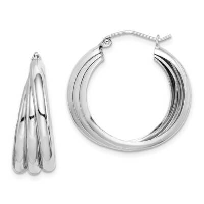 イヤリング TATIANA Silver 925 Triple Heart Hoop Earrings