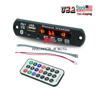 Wireless Bluetooth 12V MP3 WMA Decoder Board Audio Module USB TF Radio For Car