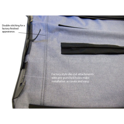 2005-14 Ford Mustang Convertible Soft Top w/ Glass Window - Black Sailcloth