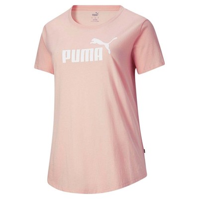 

Puma Ess 2.0 Logo Футболка с круглым вырезом и коротким рукавом Pl Женские розовые повседневные топы 6730, Розовый