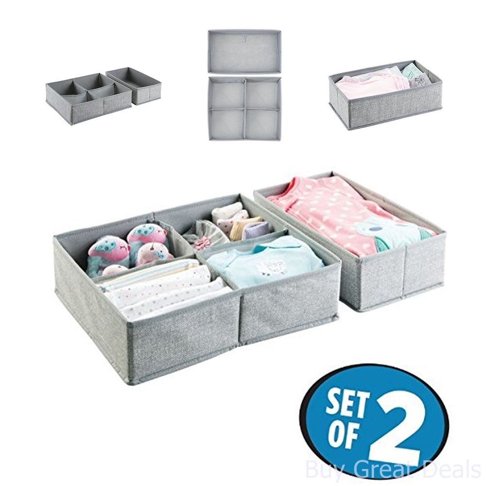 Baby Organizer Clothes Towels 5 Compartments Gray Nursery Drawer