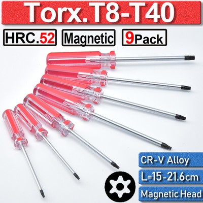 Precision Tamperproof TORX Magnetic Screwdriver Star Set T8-T40 Torx Drive US